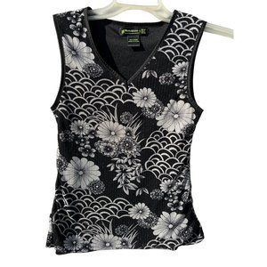 Monte Milano women’s tank size 5 black and white floral lined